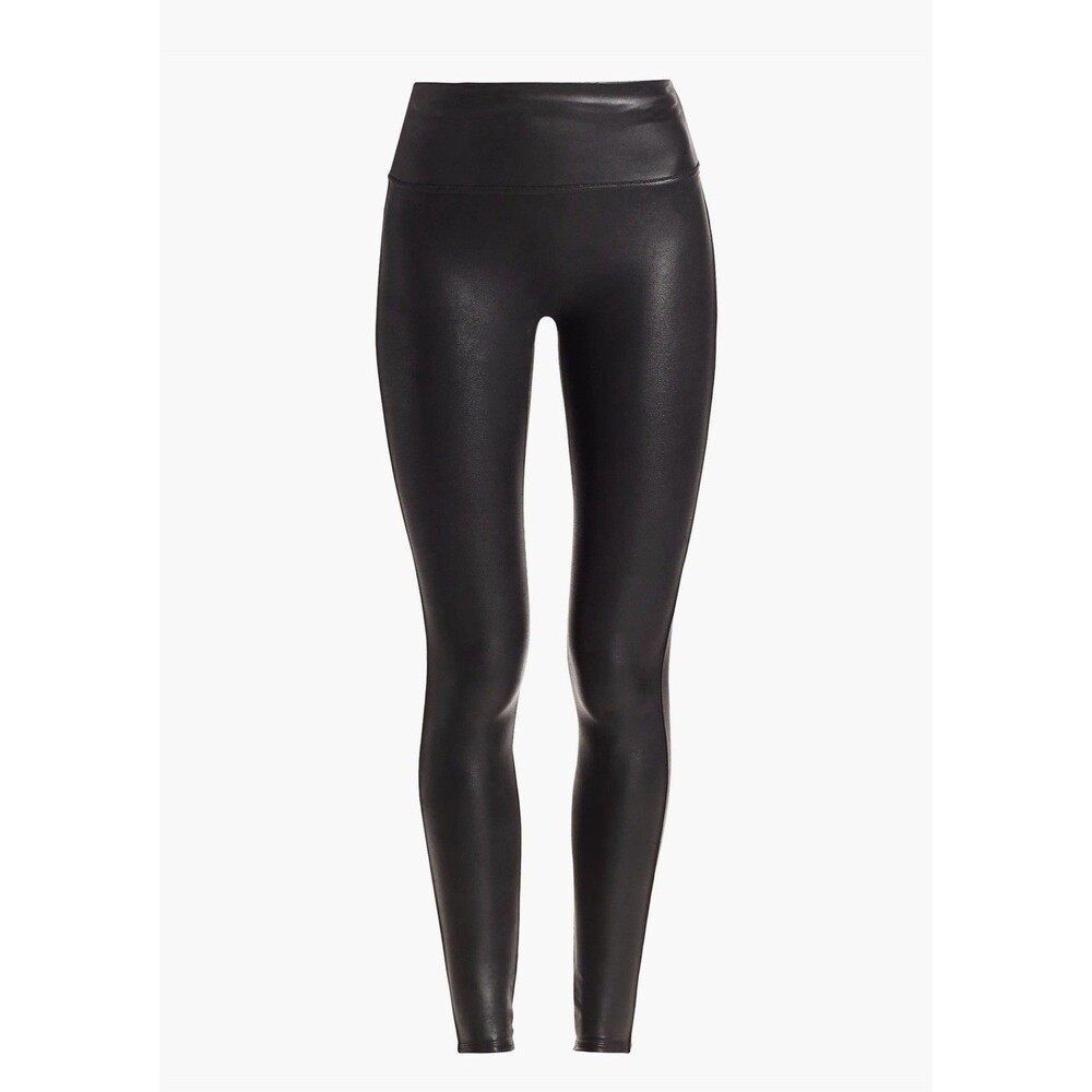 SPANX by Sara Blakely Faux Leather Leggings - Black - Size Small (S/P) High Rise